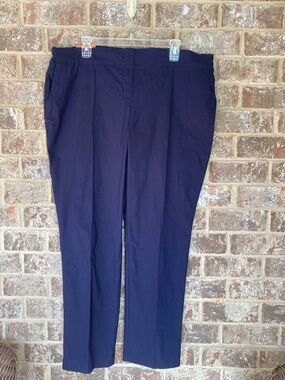 Hilary Radley Women,NWT,Mid-Rise,Slim Leg,Stretch Pull-On Ankle Pant XXL Navy
